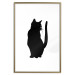 Poster Curious Cat - abstract black animal on plain white background 129609 additionalThumb 17