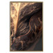 Wall Poster Tangled Trace - golden leaf with distinct texture on a black background 130509 additionalThumb 17