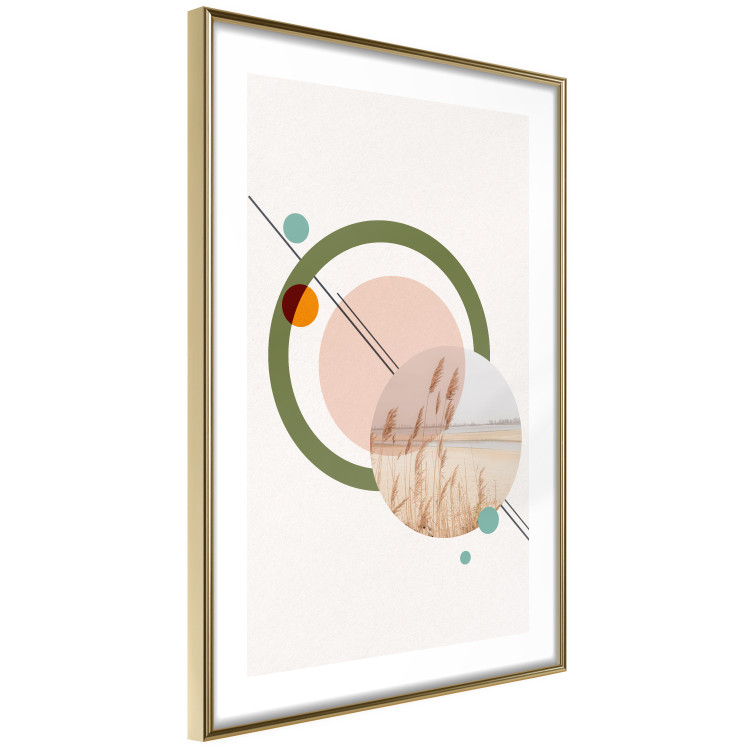 Wall Poster Geometric Landscape - landscape in a circle among abstract shapes 131809 additionalImage 9