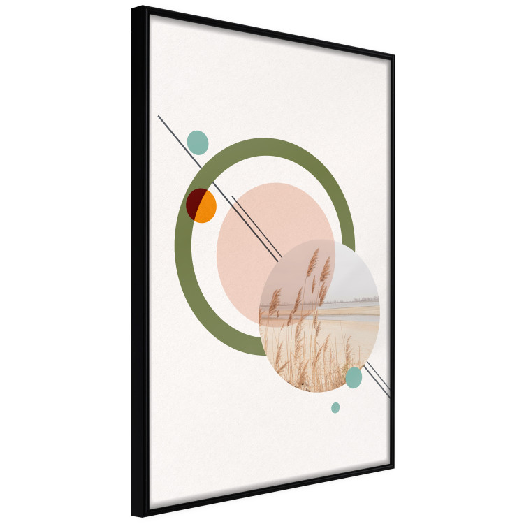 Wall Poster Geometric Landscape - landscape in a circle among abstract shapes 131809 additionalImage 11