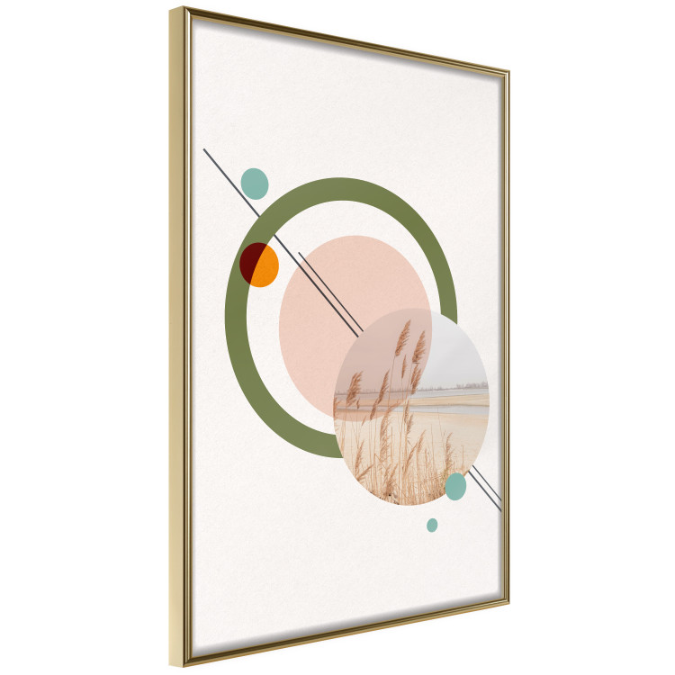 Wall Poster Geometric Landscape - landscape in a circle among abstract shapes 131809 additionalImage 12