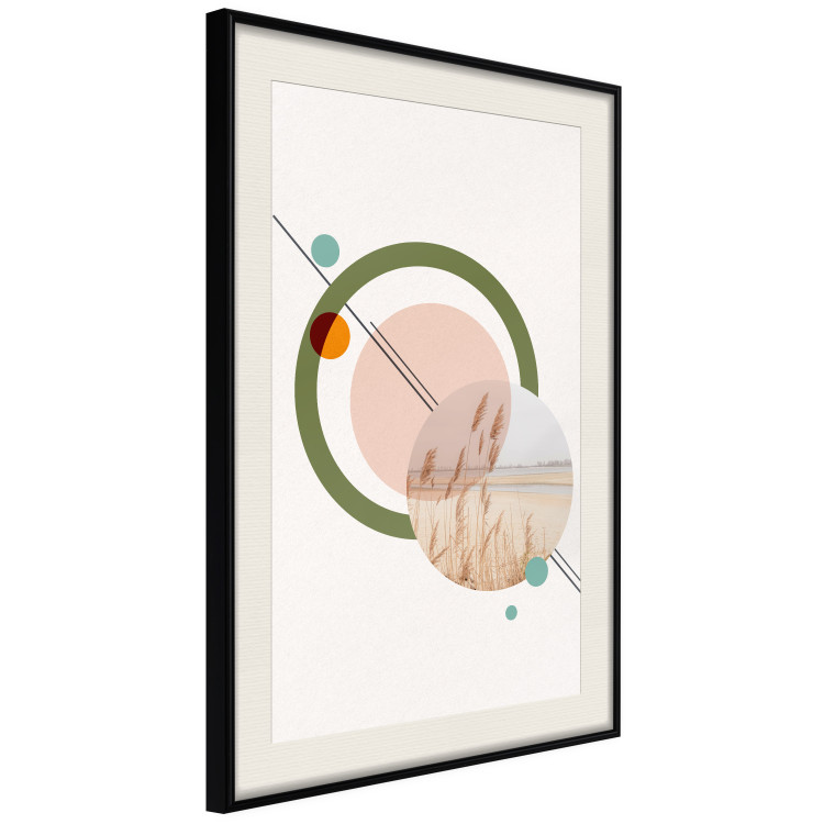 Wall Poster Geometric Landscape - landscape in a circle among abstract shapes 131809 additionalImage 2