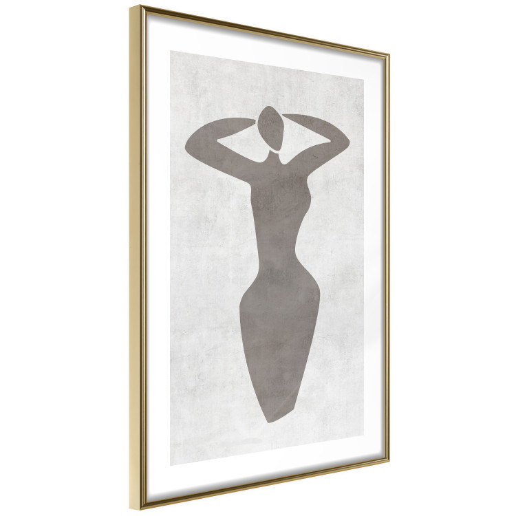 Wall Poster Dancing Woman - black silhouette of a dancing woman on a gray background 134209 additionalImage 7