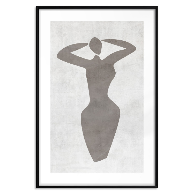 Wall Poster Dancing Woman - black silhouette of a dancing woman on a gray background 134209 additionalImage 15
