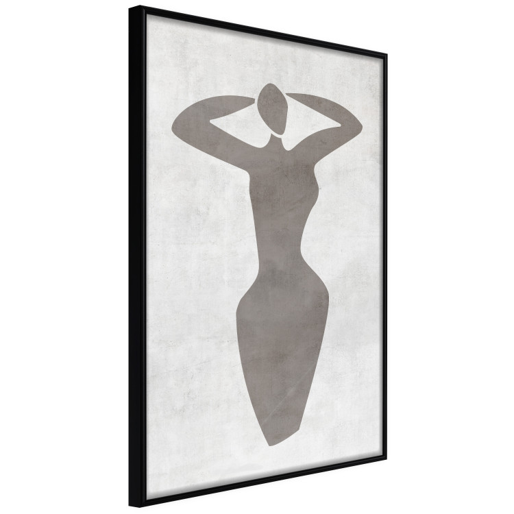Wall Poster Dancing Woman - black silhouette of a dancing woman on a gray background 134209 additionalImage 11