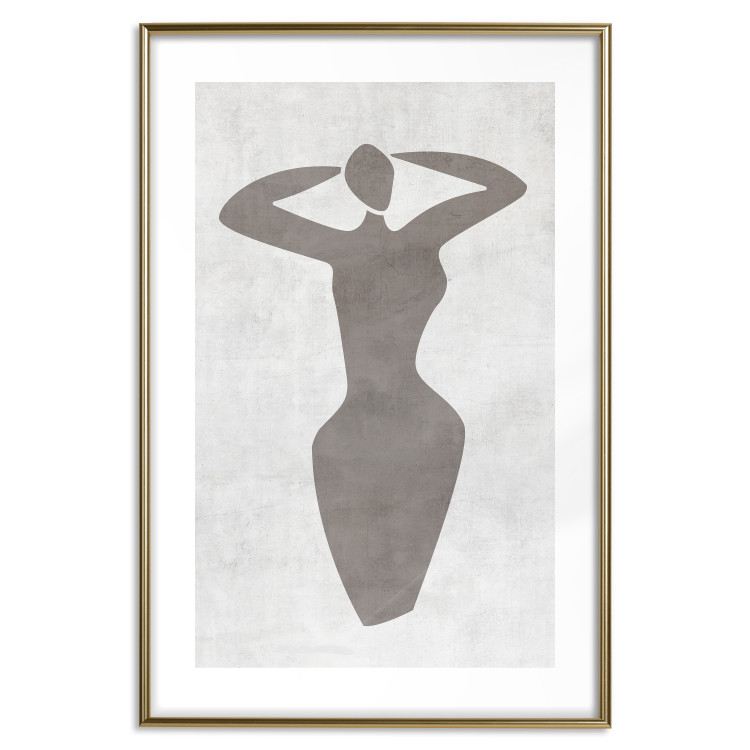 Wall Poster Dancing Woman - black silhouette of a dancing woman on a gray background 134209 additionalImage 14