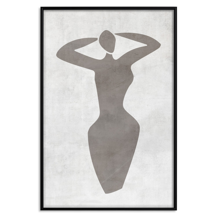 Wall Poster Dancing Woman - black silhouette of a dancing woman on a gray background 134209 additionalImage 16
