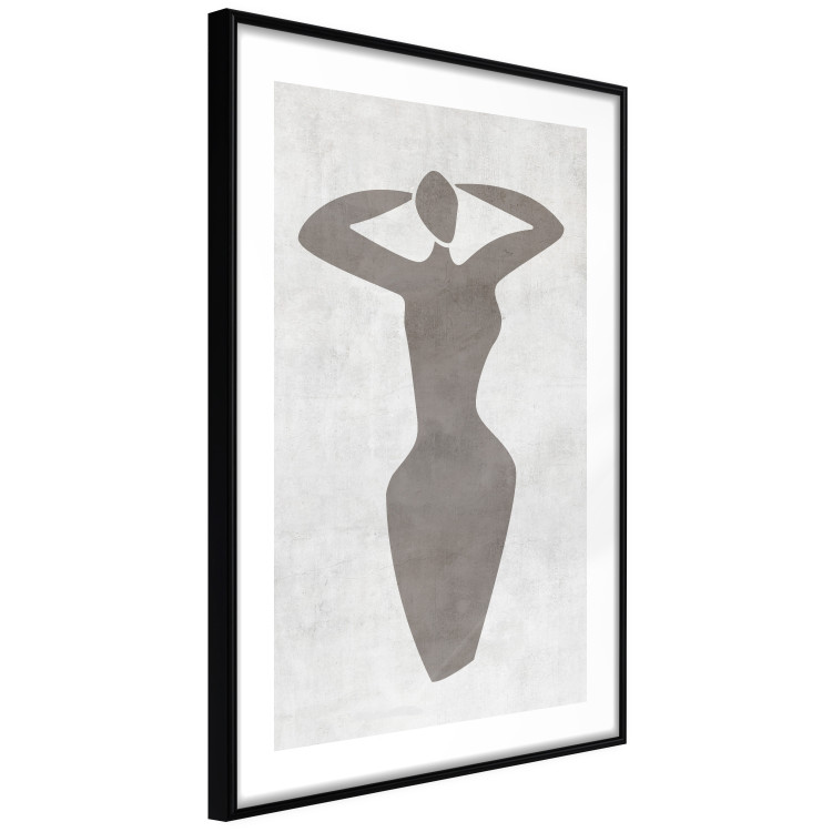 Wall Poster Dancing Woman - black silhouette of a dancing woman on a gray background 134209 additionalImage 6