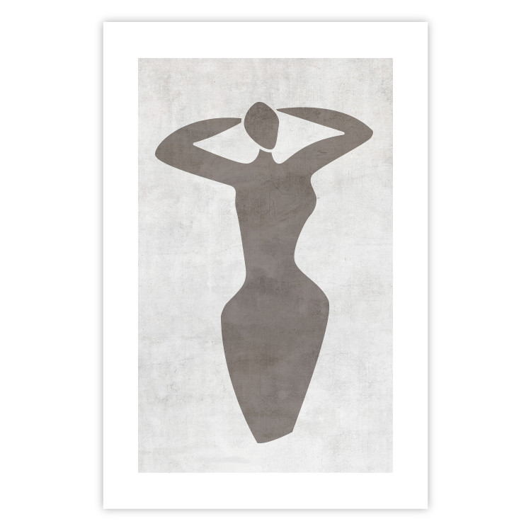 Wall Poster Dancing Woman - black silhouette of a dancing woman on a gray background 134209 additionalImage 19