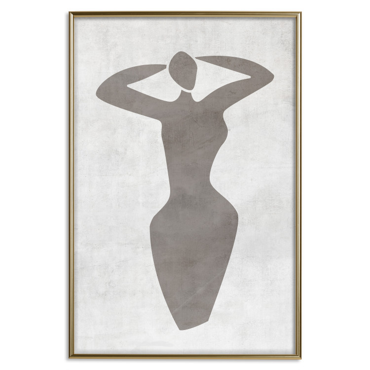 Wall Poster Dancing Woman - black silhouette of a dancing woman on a gray background 134209 additionalImage 17