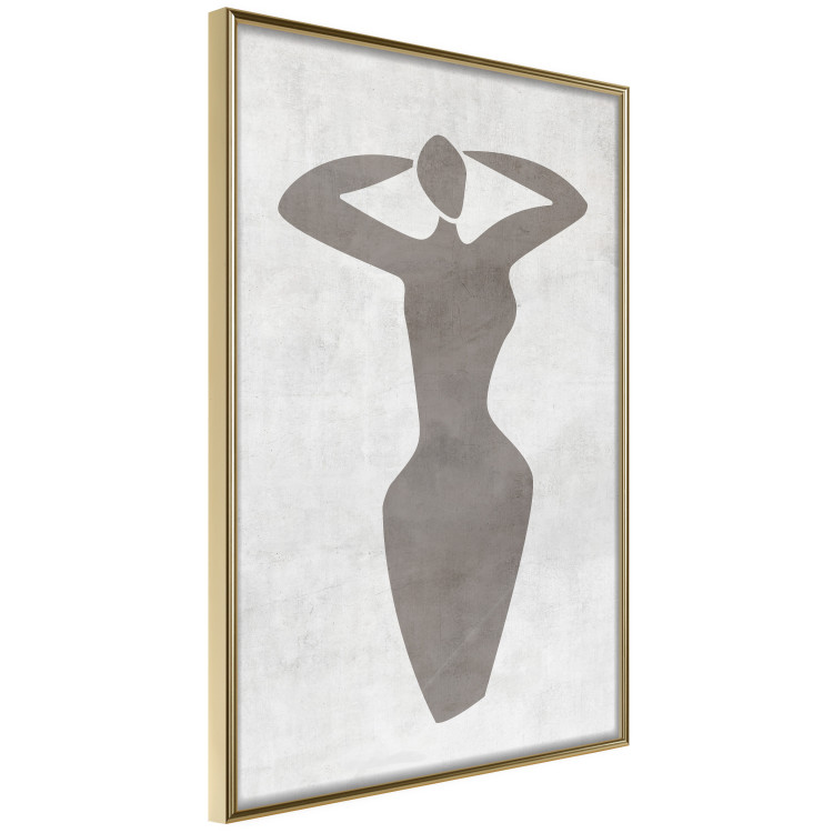 Wall Poster Dancing Woman - black silhouette of a dancing woman on a gray background 134209 additionalImage 12
