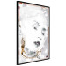 Wall Poster Beautiful Winter Lady - black and white portrait of a woman with a golden glow 134509 additionalThumb 11