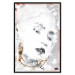 Wall Poster Beautiful Winter Lady - black and white portrait of a woman with a golden glow 134509 additionalThumb 16