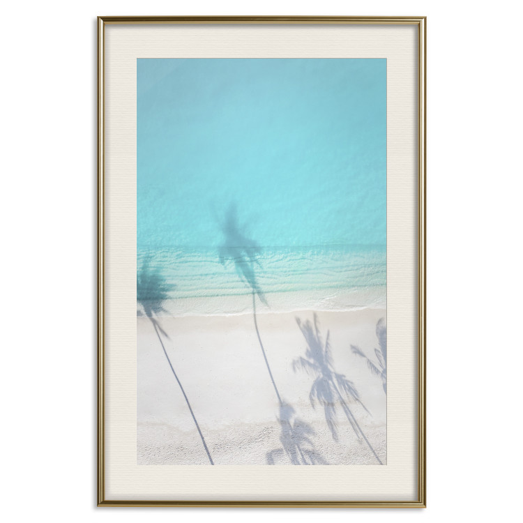 Wall Poster Turquoise Morning - seaside landscape with vivid shadow of palms 135309 additionalImage 18