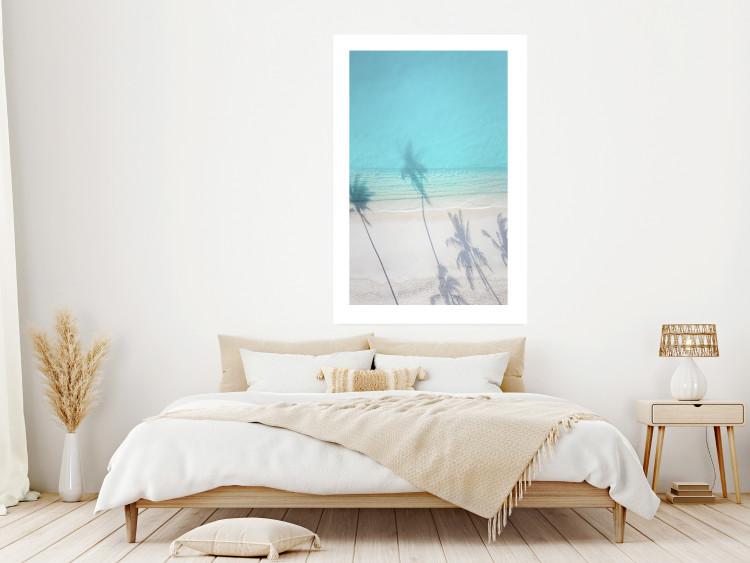 Wall Poster Turquoise Morning - seaside landscape with vivid shadow of palms 135309 additionalImage 18