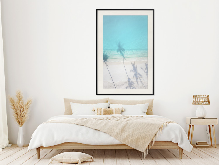 Wall Poster Turquoise Morning - seaside landscape with vivid shadow of palms 135309 additionalImage 25