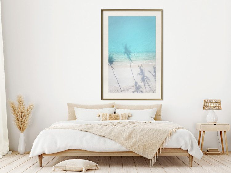 Wall Poster Turquoise Morning - seaside landscape with vivid shadow of palms 135309 additionalImage 26