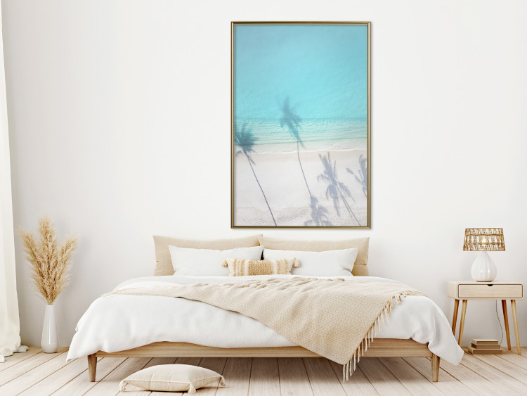 Wall Poster Turquoise Morning - seaside landscape with vivid shadow of palms 135309 additionalImage 21