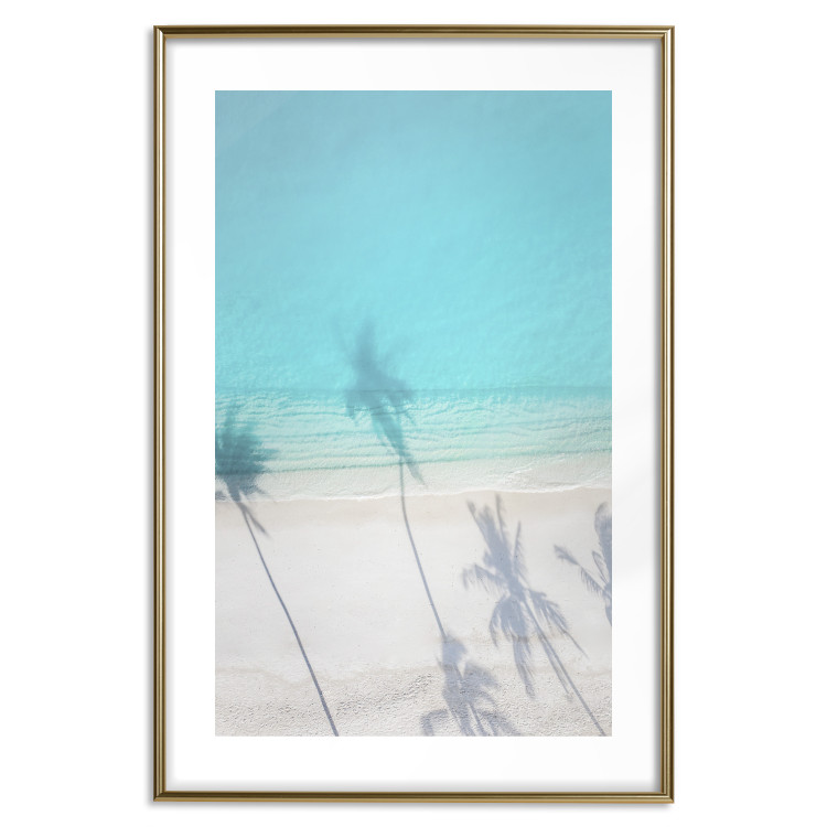 Wall Poster Turquoise Morning - seaside landscape with vivid shadow of palms 135309 additionalImage 13