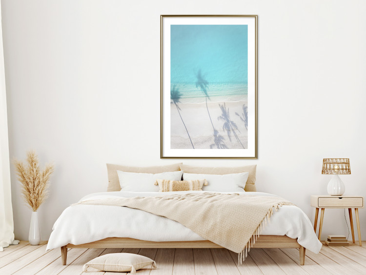 Wall Poster Turquoise Morning - seaside landscape with vivid shadow of palms 135309 additionalImage 24