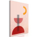 Canvas Abstract fountain and moon - graphic motif in red colors 135609 additionalThumb 2