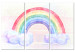 Canvas Print Rainbow Day (3-piece) - colorful watercolor-painted composition 142309