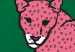 Canvas Art Print Pink Cheetah (1-piece) Vertical - wild cat on an emerald background 142609 additionalThumb 5