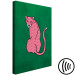 Canvas Art Print Pink Cheetah (1-piece) Vertical - wild cat on an emerald background 142609 additionalThumb 6