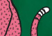 Canvas Art Print Pink Cheetah (1-piece) Vertical - wild cat on an emerald background 142609 additionalThumb 4