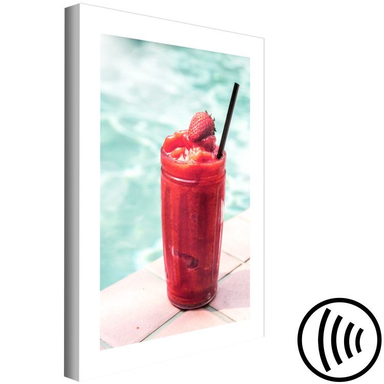Canvas Art Print Strawberry Cocktail (1-piece) - still life in a summer frame 144109 additionalImage 6