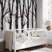 Wall Mural Birch forest - black and white trees with brown leaves on branches 145109 additionalThumb 6