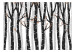 Wall Mural Birch forest - black and white trees with brown leaves on branches 145109 additionalThumb 1