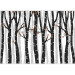 Wall Mural Birch forest - black and white trees with brown leaves on branches 145109 additionalThumb 3
