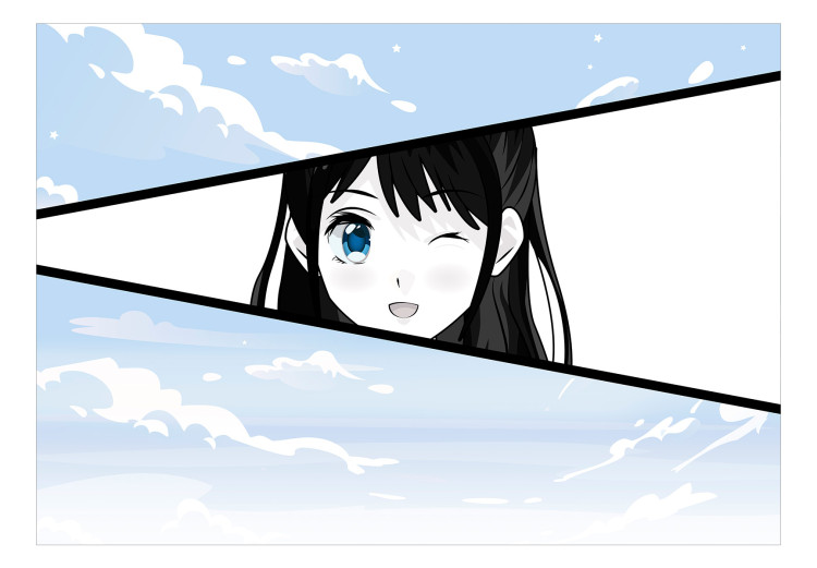 Photo Wallpaper Manga Style Girl - Comic Book Character Against a Blue Sky 145509 additionalImage 1