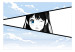 Photo Wallpaper Manga Style Girl - Comic Book Character Against a Blue Sky 145509 additionalThumb 1