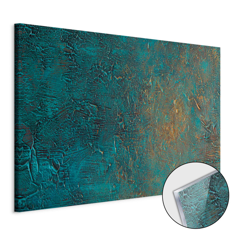 Print On Glass Azure Mirror - Dark Green Abstract Composition [Glass] 151509