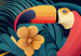 Canvas Birds in the Jungle - Toucans Among Lush Exotic Flowers and Foliage 151809 additionalThumb 4