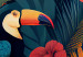 Canvas Birds in the Jungle - Toucans Among Lush Exotic Flowers and Foliage 151809 additionalThumb 5