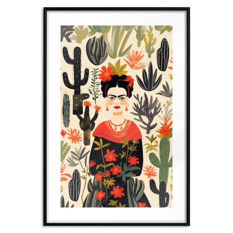 Wall Poster Frida in the Desert - A Composition With the Painter and Cacti in the Background 152209 additionalImage 16
