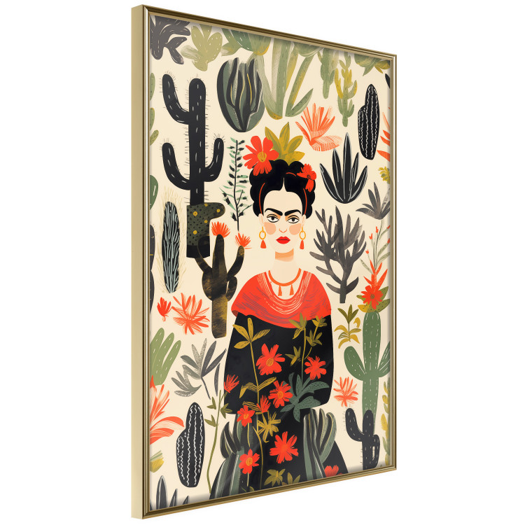 Wall Poster Frida in the Desert - A Composition With the Painter and Cacti in the Background 152209 additionalImage 6