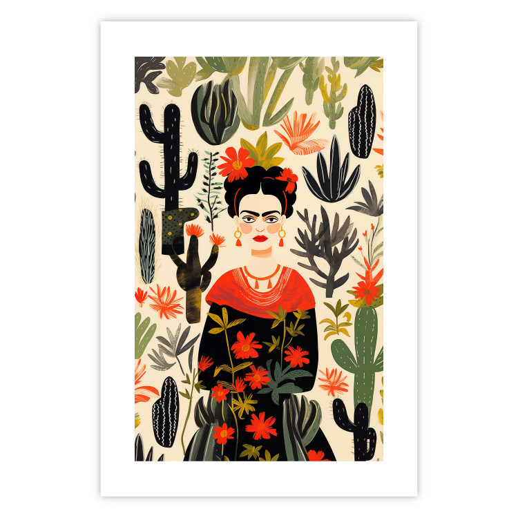Wall Poster Frida in the Desert - A Composition With the Painter and Cacti in the Background 152209 additionalImage 13