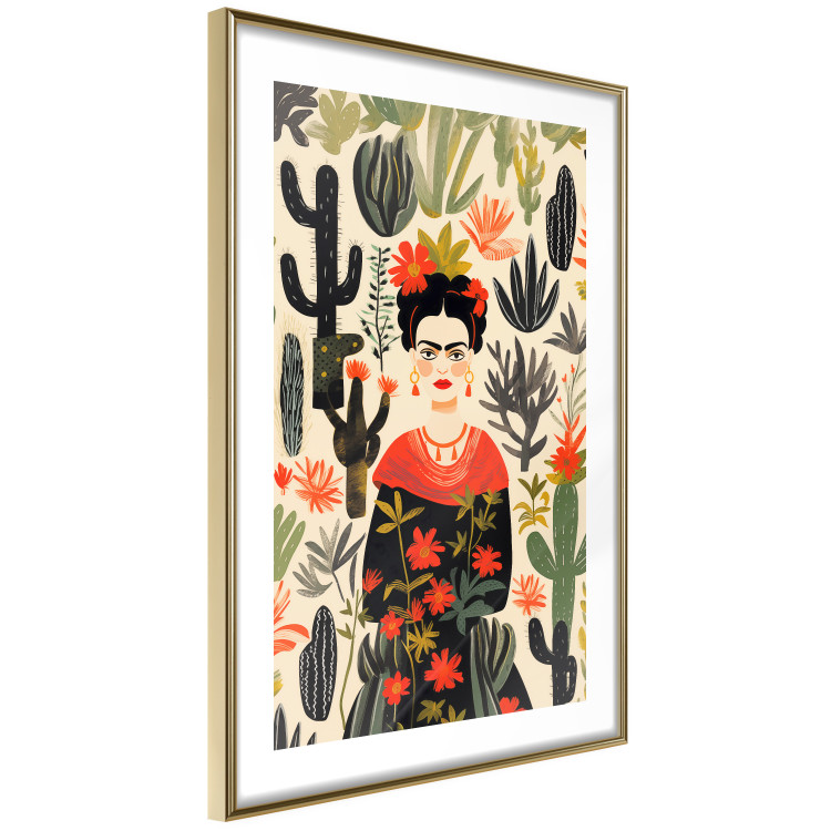 Wall Poster Frida in the Desert - A Composition With the Painter and Cacti in the Background 152209 additionalImage 8