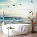 Wall Mural Lonely Beach - Seascape With Rough Waves and Birds 160009 additionalThumb 8