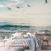 Wall Mural Lonely Beach - Seascape With Rough Waves and Birds 160009 additionalThumb 2