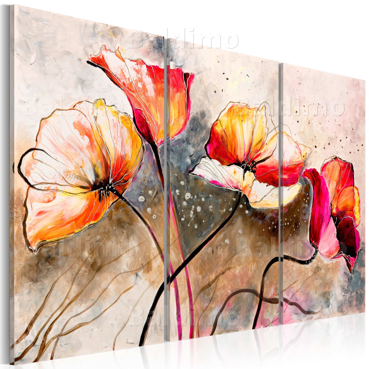 Canvas Art Print Poppies lashed by the wind 48509 additionalImage 5