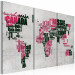 Canvas Print Map of the World (French language) - triptych 55309 additionalThumb 2