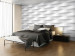 Wall Mural White illusion - motif of geometric elements creating a wave effect 90509