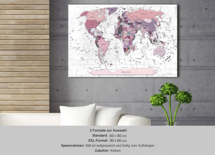 Cork Pinboard Pink Frontiers [Cork Map] 92209 additionalImage 7