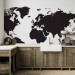 Wall Mural Minimalist world map - black outline of continents on a white background 95909 additionalThumb 6