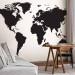 Wall Mural Minimalist world map - black outline of continents on a white background 95909 additionalThumb 4
